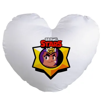 Brawl Stars Shelly, Μαξιλάρι καναπέ καρδιά 40x40cm περιέχεται το  γέμισμα