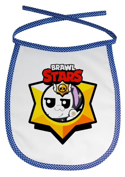 Brawl Stars Kit — Stain-resistant baby bib with tie, blue