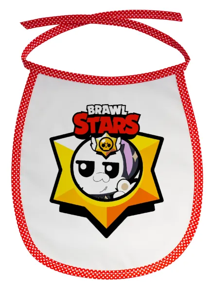 Brawl Stars Kit — Stain-resistant baby bib with tie, red