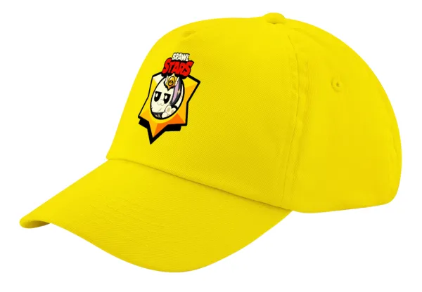 Brawl Stars Kit — Child's Baseball Cap, 100% Cotton Twill, Yellow (COTTON, CHILD, UNISEX, ONE SIZE)