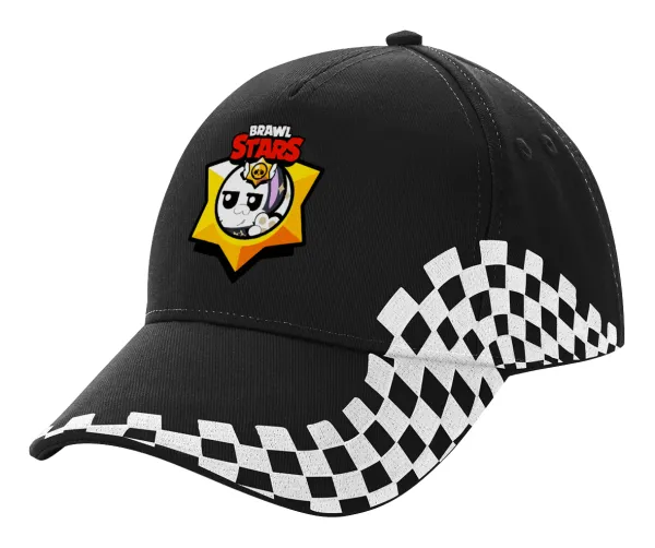 Brawl Stars Kit — Adult Ultimate BLACK RACING Cap, (100% COTTON DRILL, ADULT, UNISEX, ONE SIZE)