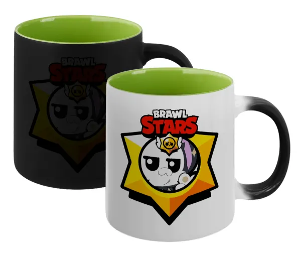 Brawl Stars Kit — Magic mug with green interior, ceramic, 330ml, changes colour with hot drinks