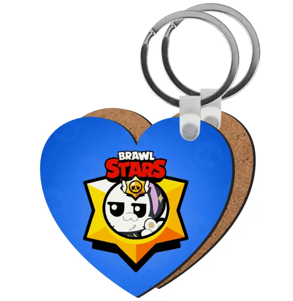 Brawl Stars Kit — Heart wooden MDF keychain