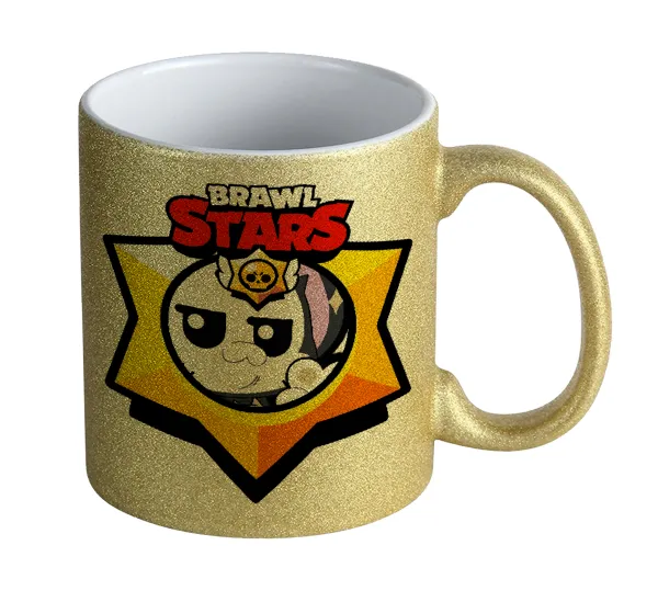 Brawl Stars Kit — Κούπα Χρυσή Glitter που γυαλίζει, κεραμική, 330ml
