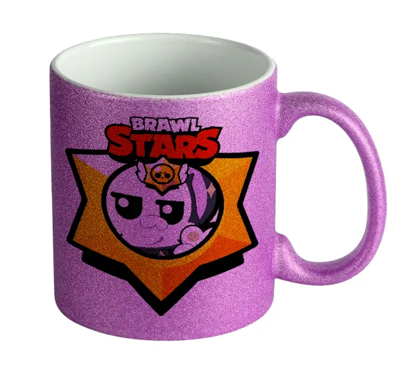 Brawl Stars Kit — Purple glitter mug that sparkles, ceramic, 330ml