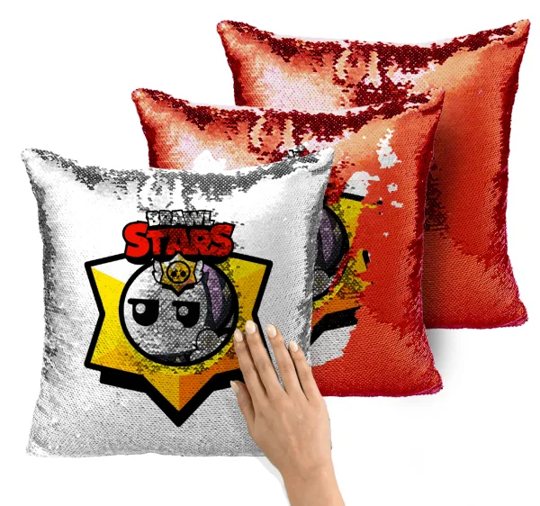 Brawl Stars Kit — Magic sofa cushion with red sequins, 40x40cm, filling included