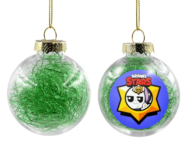 Brawl Stars Kit — Transparent Christmas tree ball ornament with green filling 8cm