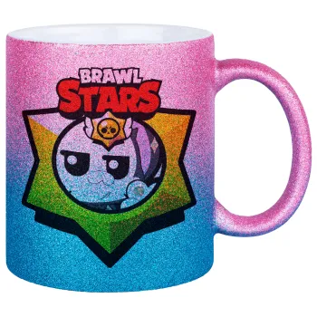 Brawl Stars Kit, Κούπα Χρυσή/Μπλε Glitter, κεραμική, 330ml