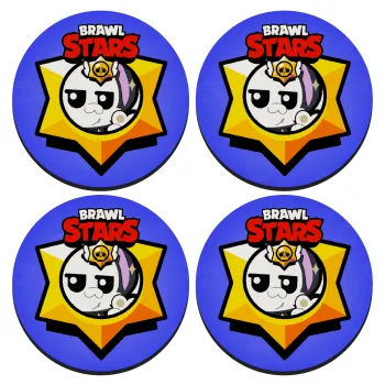 Brawl Stars Kit, ΣΕΤ 4 Σουβέρ ξύλινα στρογγυλά (9cm)