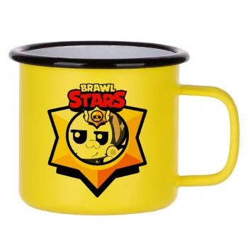 Brawl Stars Kit, Κούπα Μεταλλική εμαγιέ ΜΑΤ Κίτρινη 360ml