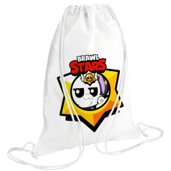 Brawl Stars Kit, Backpack pouch GYMBAG white (28x40cm)