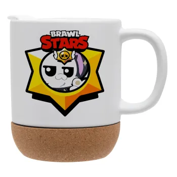 Brawl Stars Kit, Κούπα, κεραμική με βάση φελού και καπάκι (ΜΑΤ), 330ml