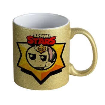 Brawl Stars Kit, Κούπα Χρυσή Glitter που γυαλίζει, κεραμική, 330ml