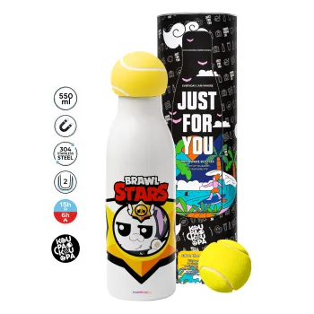 Brawl Stars Kit, Μπάλα τένις μεταλλικό παγούρι θερμός, διπλού τοιχώματος, 550ml