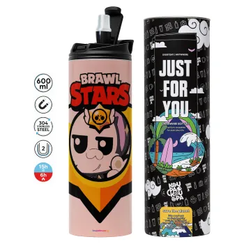 Brawl Stars Kit, Tumbler stainless steel PINK 600ml