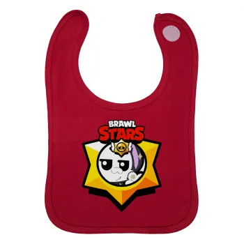 Brawl Stars Kit, Σαλιάρα με Σκρατς Κόκκινη 100% Organic Cotton (0-18 months)
