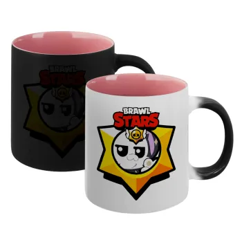 Brawl Stars Kit, Κούπα Μαγική εσωτερικό ΡΟΖ, κεραμική 330ml που αλλάζει χρώμα με το ζεστό ρόφημα