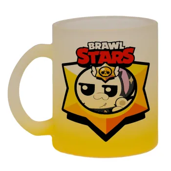 Brawl Stars Kit, Κούπα γυάλινη δίχρωμη με βάση το κίτρινο ματ, 330ml