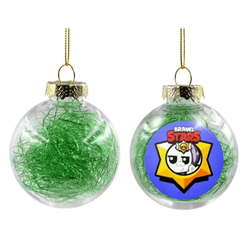 Brawl Stars Kit, Transparent Christmas tree ball ornament with green filling 8cm