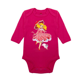 Candy, Μακρυμάνικο βρεφικό φορμάκι, 0-18 μηνών, ΡΟΖ, 100% Organic Cotton