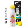 Tennis ball Metal mug thermos White, double wall, 550ml