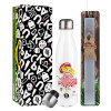 Easter candle, metallic white thermos bottle (500ml) & aromatic flat candle (30cm) (GRAY)