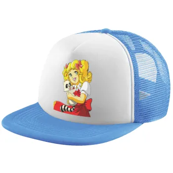 Candy, Child's Soft Trucker Hat with Blue/White Mesh (POLYESTER, CHILD, ONE SIZE)