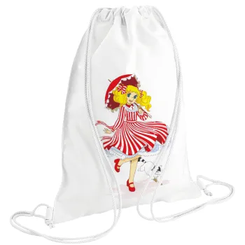 Candy, Τσάντα πλάτης πουγκί GYMBAG λευκή (28x40cm)