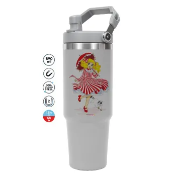 Candy, ΓΚΡΙ χρώματος Θερμός Ανοξείδωτο 890ml (30oz) με χερούλι