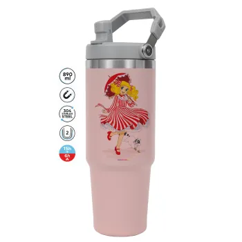 Candy, ΡΟΖ χρώματος Θερμός Ανοξείδωτο 890ml (30oz) με χερούλι