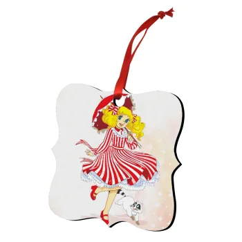 Candy, Στολίδι Χριστουγεννιάτικο στολίδι polygon ξύλινο 7.5cm