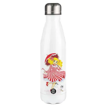 Candy, Μεταλλικό παγούρι θερμός Λευκό (Stainless steel), διπλού τοιχώματος, 500ml