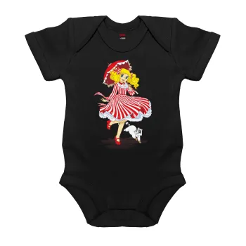 Candy, Βρεφικό φορμάκι μωρού, 0-18 μηνών, ΜΑΥΡΟ, 100% Organic Cotton, κοντομάνικο