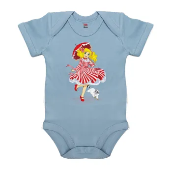 Candy, Βρεφικό φορμάκι μωρού, 0-18 μηνών, Μπλε, 100% Organic Cotton, κοντομάνικο