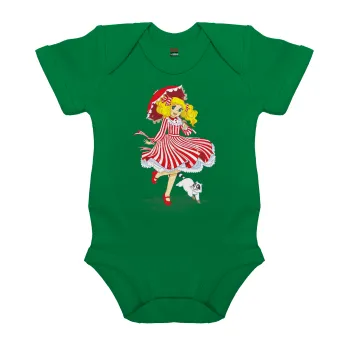 Candy, Βρεφικό φορμάκι μωρού, ΠΡΑΣΙΝΟ, 100% Organic Cotton, κοντομάνικο