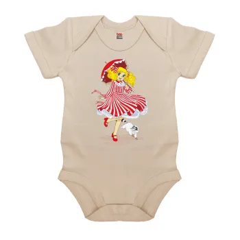 Candy, Βρεφικό φορμάκι μωρού, 0-18 μηνών, Natural (Εκρού), 100% Organic Cotton, κοντομάνικο