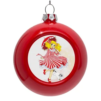 Candy, Στολίδι Χριστουγεννιάτικη μπάλα δένδρου Κόκκινη 8cm