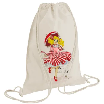 Candy, Τσάντα πλάτης πουγκί GYMBAG natural (28x40cm)