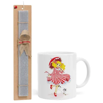 Candy, Πασχαλινή Λαμπάδα με Κούπα κεραμική (330ml) & κερί αρωματικό πλακέ (30cm) (ΓΚΡΙ)