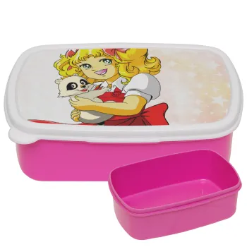Candy, ΡΟΖ παιδικό δοχείο φαγητού (lunchbox) πλαστικό (BPA-FREE) Lunch Βox M18 x Π13 x Υ6cm