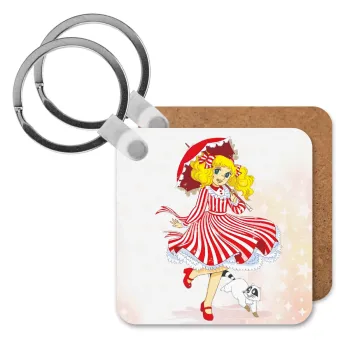 Candy, Μπρελόκ Ξύλινο τετράγωνο MDF