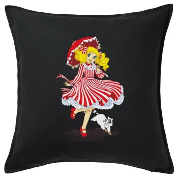Candy, Sofa cushion black 50x50cm includes filling
