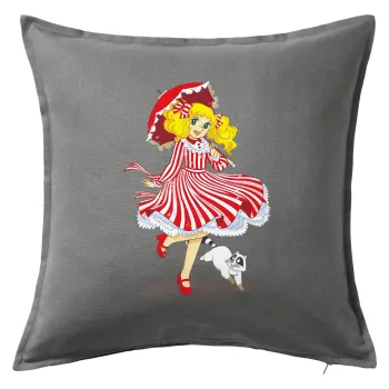 Candy, Μαξιλάρι καναπέ Γκρι 100% βαμβάκι, περιέχεται το γέμισμα (50x50cm)