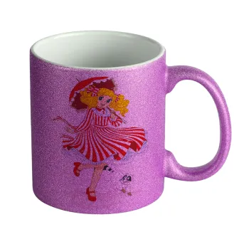 Candy, Κούπα Μωβ Glitter που γυαλίζει, κεραμική, 330ml