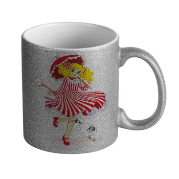 Candy, Κούπα Ασημένια Glitter που γυαλίζει, κεραμική, 330ml