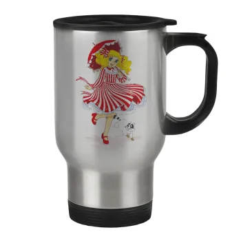 Candy, Κούπα ταξιδιού ανοξείδωτη με καπάκι, διπλού τοιχώματος (θερμό) 450ml