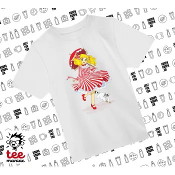 Candy, Άνετο παιδικό T-Shirt ΛΕΥΚΟ από 100% βαμβάκι, για κάθε μέρα. Vegan & OEKO-TEX πιστοποιημένο.