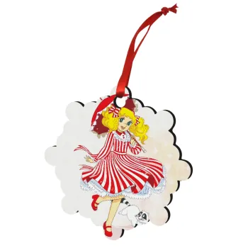 Candy, Στολίδι Χριστουγεννιάτικο στολίδι snowflake ξύλινο 7.5cm