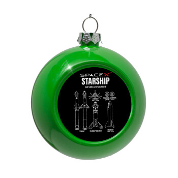 Space X, Green Christmas tree ornament bauble 8cm