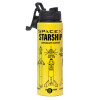 Metallic water bottle with safety lid, 850ml aluminum